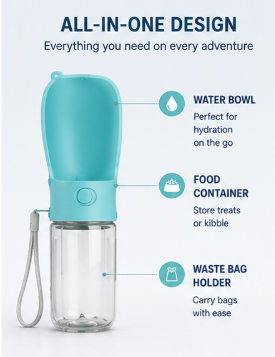 PetDrive 3-in-1 Portable Dog Water Bottle