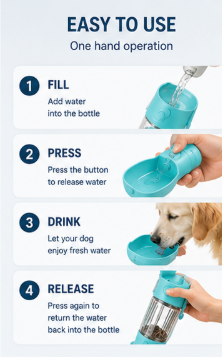 PetDrive 3-in-1 Portable Dog Water Bottle
