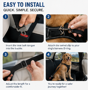 PetDrive Premium 2-Pack Adjustable Dog Car Seat Belts
