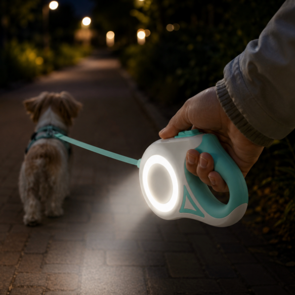 PetDrive LED Retractable Dog Leash with Collar – 3M/5M
