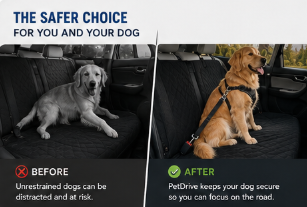 PetDrive Premium 2-Pack Adjustable Dog Car Seat Belts