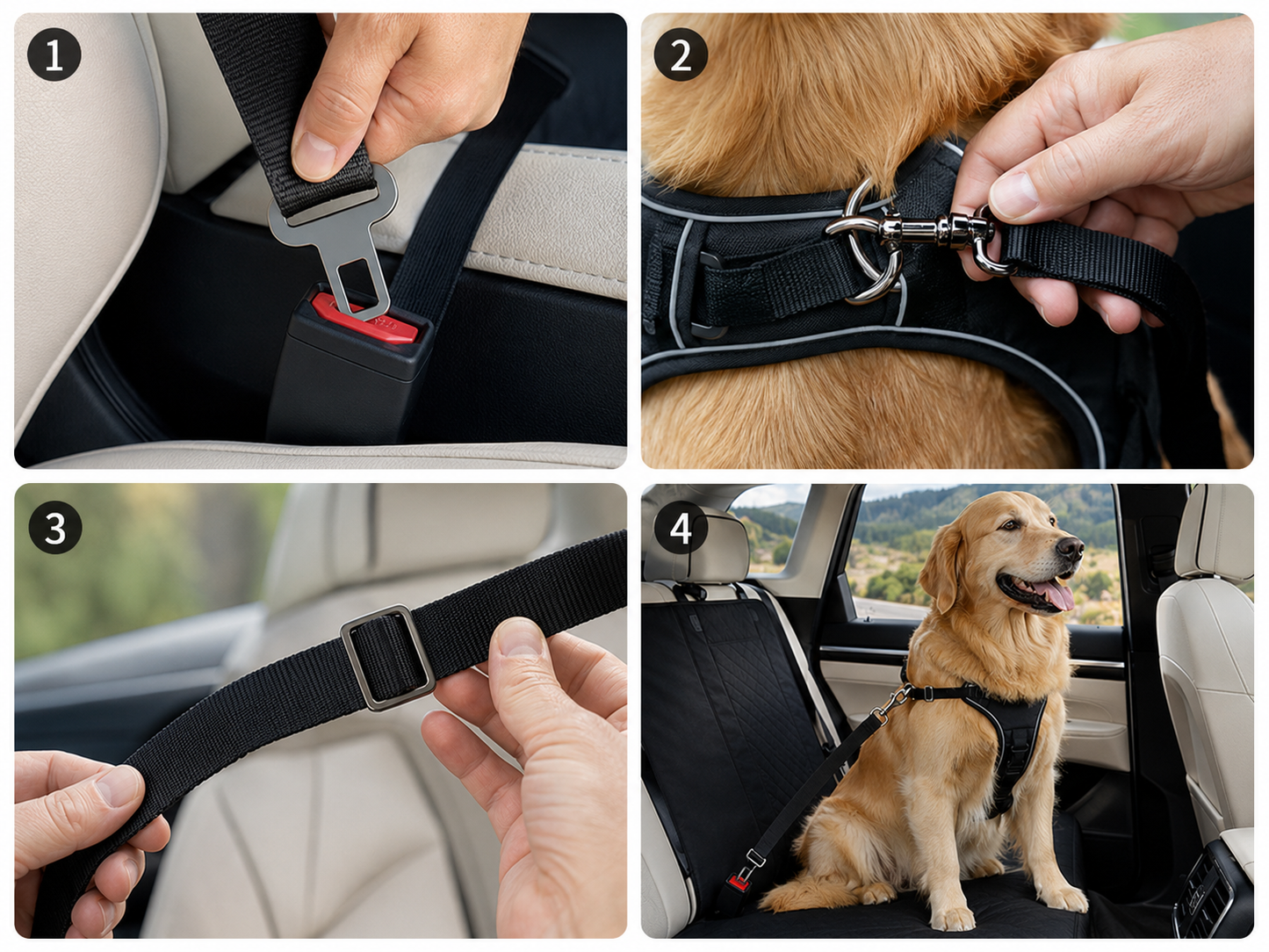 PetDrive Premium 2-Pack Adjustable Dog Car Seat Belts